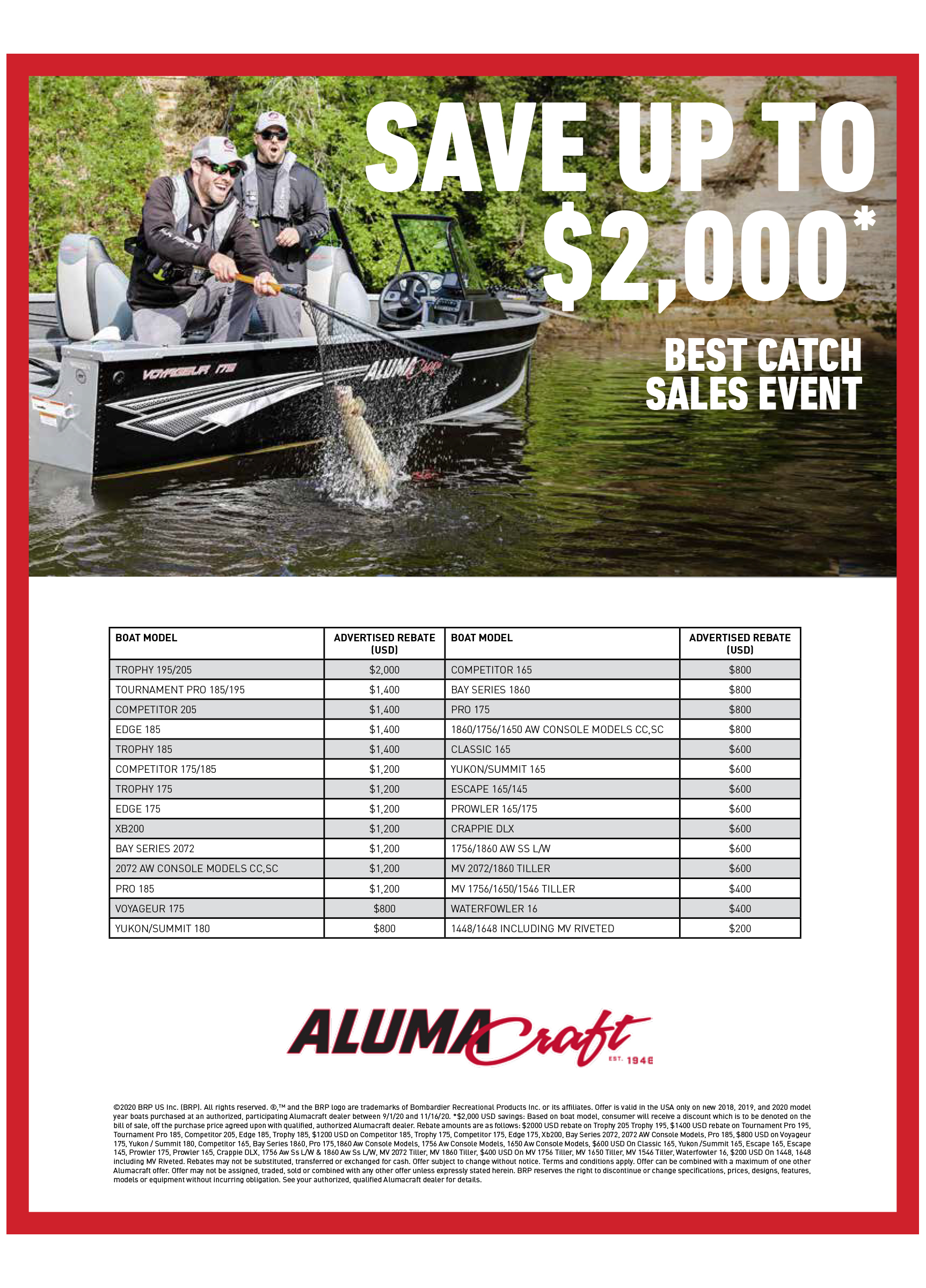 Alumacraft Fall Best Catch Sales Event